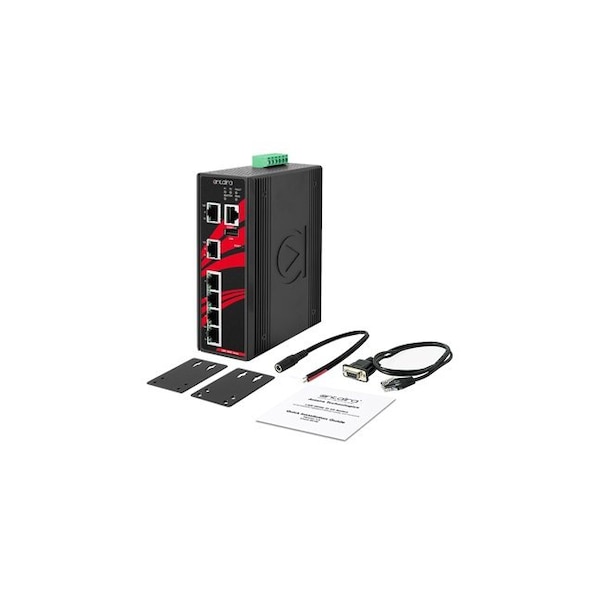 6-Port Industrial Light Layer 3 Managed Ethernet Switch, with 6-10/100Tx, 1248VDC Power Input